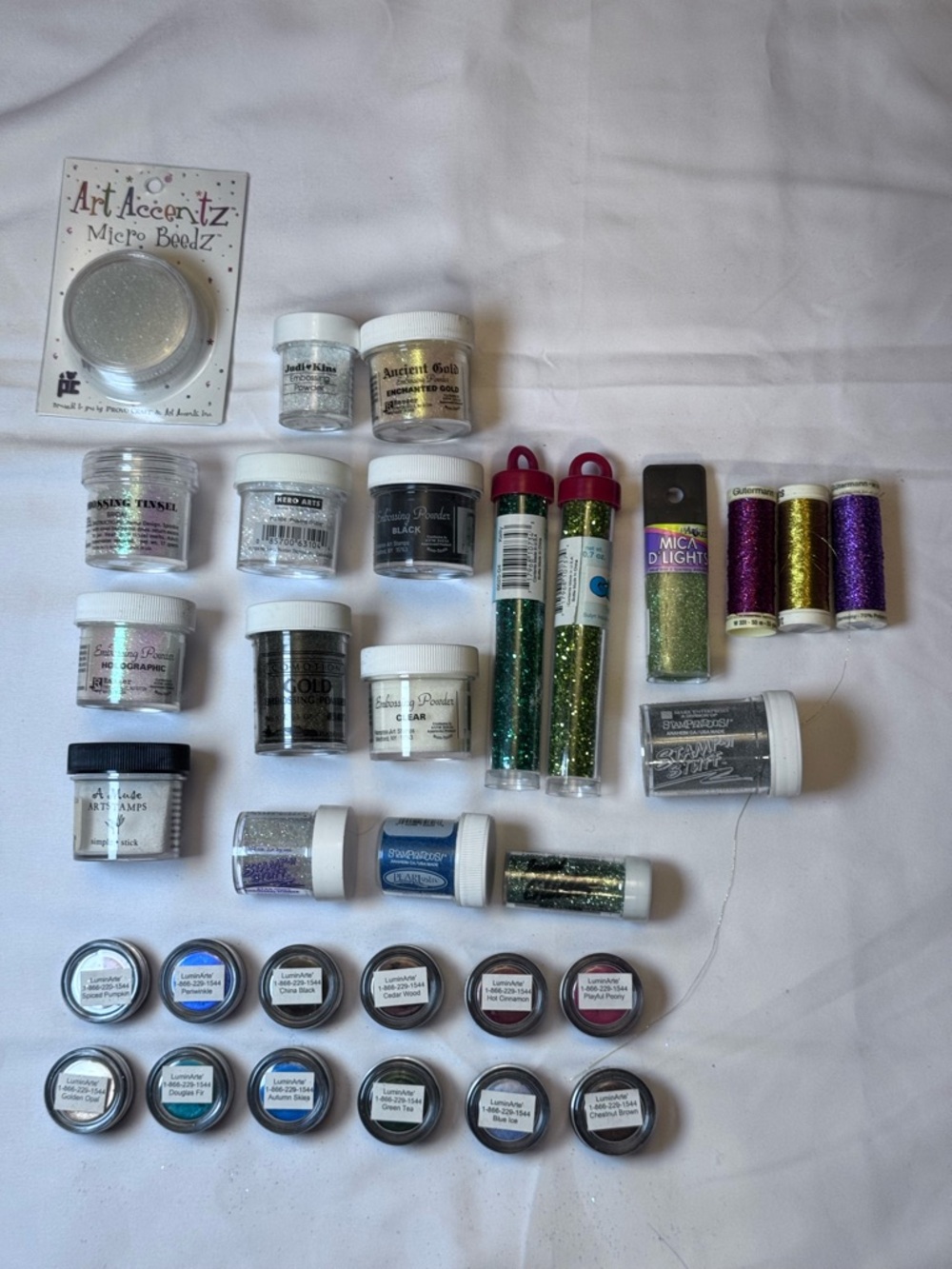 Huge Embossing Powder & Glitter Lot Stampendous Judikins Mica PearlEx Glitter